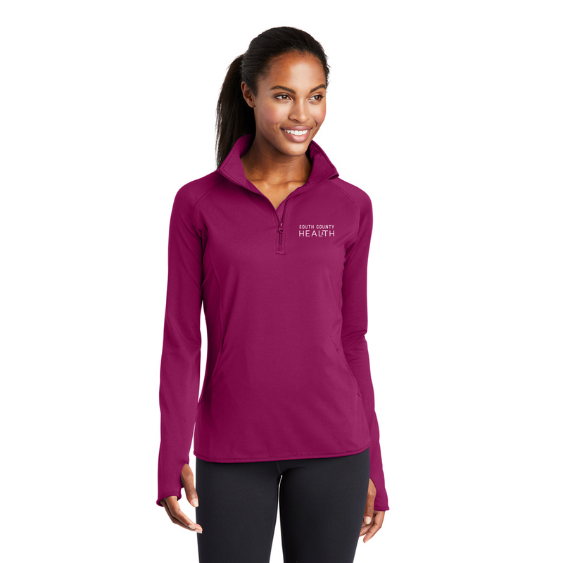 Breast Health Sport-Tek LST850 Ladies Sport-Wick Stretch Half Zip Pullover